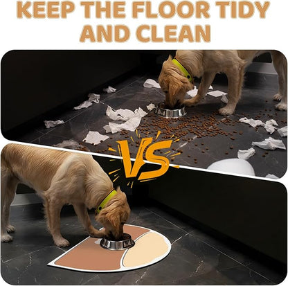 Pet Feeding Mat 28''x17'', Quick Dry & Absorbent Pet Mat for Water Bowl, Anti-Scratch Cat Mats for Food Bowls for Feeding Stations, Large Cat Dog Food Bowl mat for Indoor & Outdoor Use, Tan & Beige
