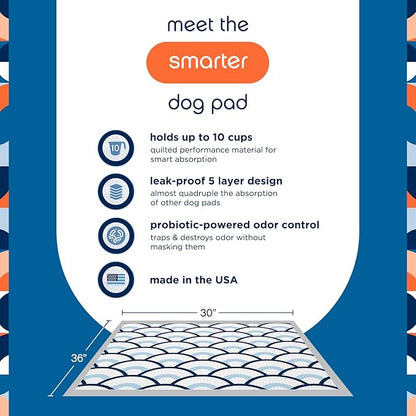 Pet Life Unlimited Smart Prints XXL Puppy Pads for Dogs, Potty Training Pee Pads, 60 Count, 30" x 36", Leak-Proof, Super Absorbent, Quick-Dry, Patterned Pads with Odor Control, Made in USA