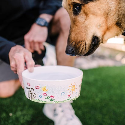 Loving Pets Dolce Moderno Ceramic Look Dog Bowl – Modern Melamine Dog Food Bowl & Dog Water Bowl – Durable, Non-Slip Pet Dish for Small & Medium Dogs – Dishwasher Safe Dog Bowl (Large, 47 oz)