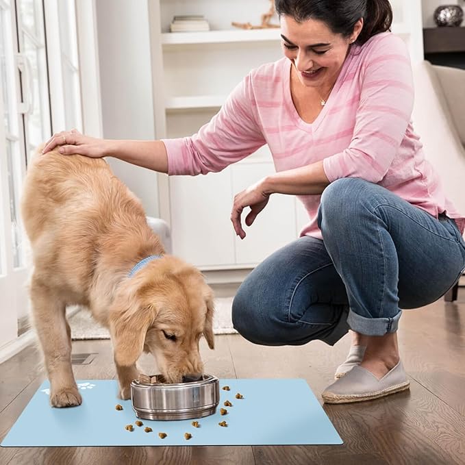 Absorbent Dog Food Mat, No Stains Quick Dry Dog Water Dispenser Mat, Pet Accessories Supplies,Easy Clean Dog Bowl Mat, Multiple Colors, Sizes & Purposes