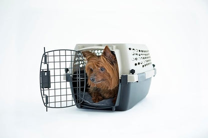 Petmate Vari Dog Kennel Portable Airline-Friendly Carriers & Crates for Small Dogs and Puppies, Durable Plastic, Pet Carrier For Home and Travel, XS Extra Small 19" For Dogs Up To 10 Lbs, Taupe