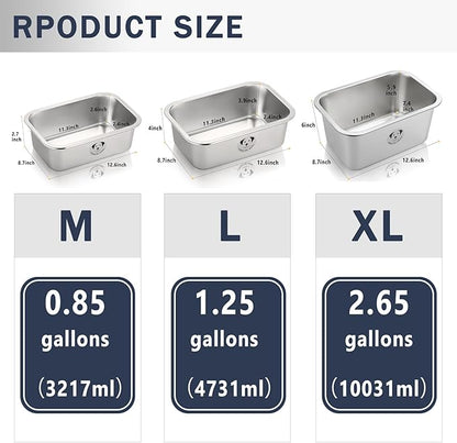 Stainless Steel Dog Bowls for Large Dogs, High Capacity Metal Dog Food Bowls, Food and Water Bowl for Larges, X-Large, and Big Dogs 1.25 Gallons