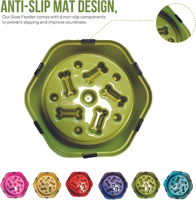 Sefa Slow Feeder Dog Bowl for Small/Medium Dogs, Anti-Choking Slow Feeder Bowl, Slow Feeding Puzzle Bowl, Anti-Slip Dog Bowl with Interactive Bone Shape Food Design, Polypropylene Material. (Blue)