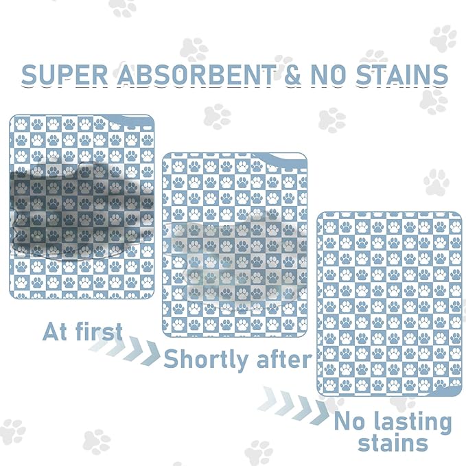 Pet Mats for Food and Water, Blue Bone Dog Food Mat for Floors, Non Slip Indoor Quick Dry Cat Bowl Feeding Mats (16.9” X29.9”)