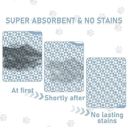Pet Mats for Food and Water, Blue Bone Dog Food Mat for Floors, Non Slip Indoor Quick Dry Cat Bowl Feeding Mats (16.9” X29.9”)