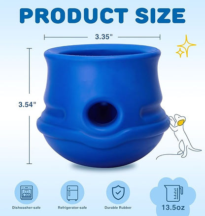 Frozen Dog Enrichment Toys, Dog Toys to Keep Them Busy-Swinging Stuffable & Slow Feeder & Nature Rubber & Dishwasher Safe, Long-Lasting Interactive Dog Toy, Dog Licking Toy, Navy, M
