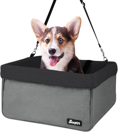 JESPET & GOOPAWS Dog Booster Seats for Cars, Portable Dog Car Seat Travel Carrier with Seat Belt for 24lbs Pets