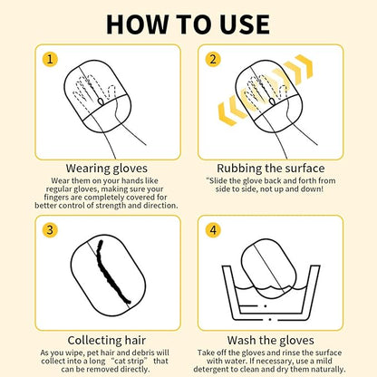 Pets Static Removal Gloves, Reusable Double Sided Cat Dog Electrostatic Hair Remover Grooming Glove Tool - 1 pcs