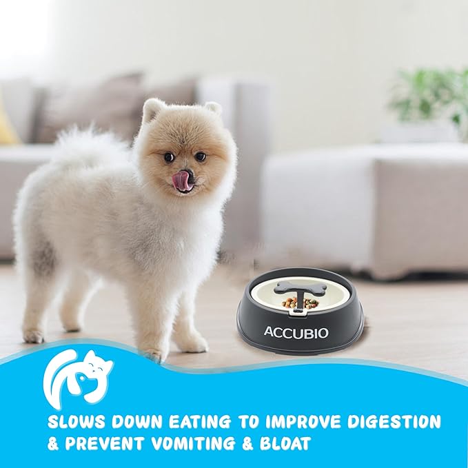 Slow Feeder Bowl, Anti-Choking Puzzle Dog Food Bowls, Food Bowls Slow Feeder Small Breed, Non Slip Interactive Dog Feeding Bowls for Healthy Eating, Prevents Puppy Overeating, Black