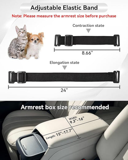 PETSFIT Center Console Dog Car Seat with Safe Protection Hooks, Pet Car Seat with Upgraded Safety Tethers, Washable Cushion, Console Dog Car Seats for Small Dogs Up to 8 Lbs(Black)