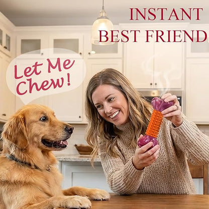 Apasiri 3-Pack Dog Toys for Aggressive Chewers Peanut Butter Flavored: Dog Bones for Large Dogs, 8" Chew Toys Long-Lasting, Tough Nylon & Rubber