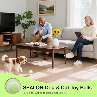 SEALON Electric Interactive Cat Toy Ball,Indoor Cat Play Ball, Suitable for Cats Over 6 Months for Exercise, Weight Loss, and Fun（Green）