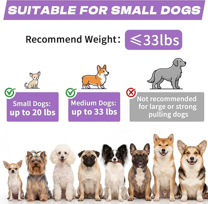 Retractable Dog Leash with USB Rechargeable Flashlight for Night Walks, 16FT Automatic Telescopic Tractor Dog Leash for Small and Medium Dogs, Purple