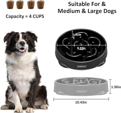 4 Cups Slow Feeder Dog Bowls Large Breed, Anti-Choking Pet Supplies, Maze Dog Food Bowl, Puzzle Feeder That Slow Down Eating 2PCS