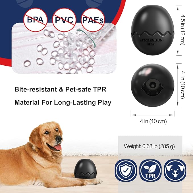 GOLDROC Interactive Treat Dispensing Dog Toy with Cooling Feature – Durable Chew Toy for Aggressive Chewers, Fun Fetch, Dishwasher Safe (Black)
