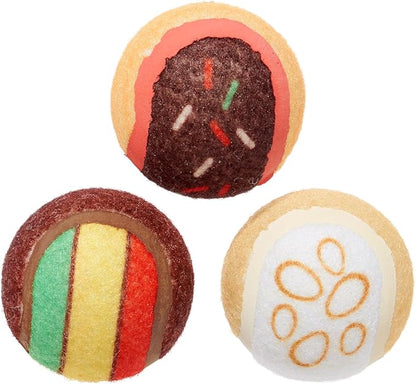 Barkbox Ballscoti Cookies Rubber Tennis Balls for Dogs & Puppies | Italian-Inspired Trio of Squeaky Fetch Balls for Bounce, Chase & Play | Durable, Engaging & Fun for Playful Pups