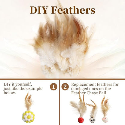 Cat Toys for Indoor Cats, a Set of 32 Interactive cat Toys, Including Colorful Springs, Squeaky Balls, Rainbow Balls, Feather Bouncy Balls, Bell Balls, and Many Other Kitten Toys.