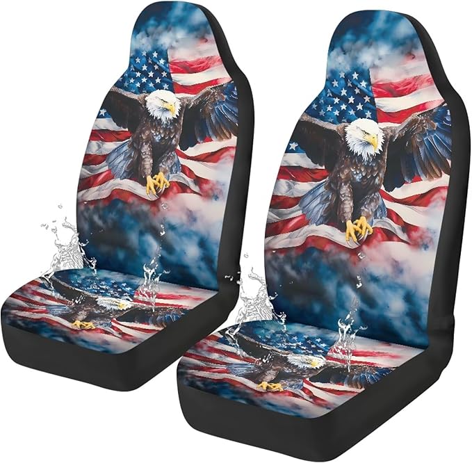 Eagle Car Front Seat Covers Waterproof Breathable Front Seat Cover Auto Interior Accessories 2 Pcs Set Protection Interior Accessories Universal Fit Most Cars