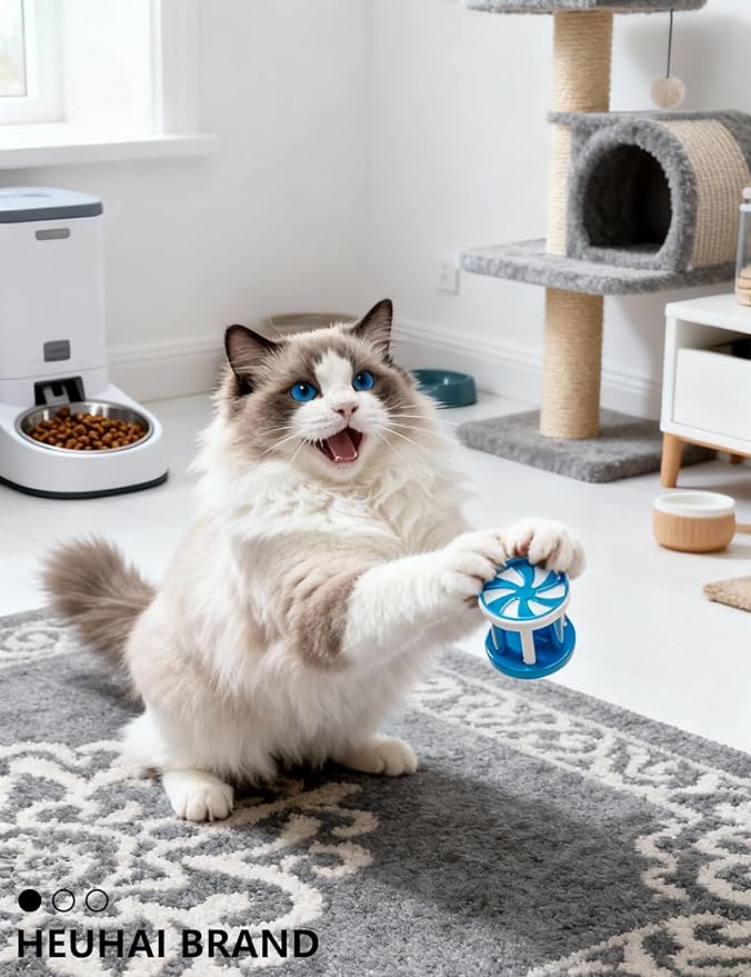10-Pack Cat Toys Indoor Bored Kitten, Plastic Lattice Jingle Balls, 10 Styles Colorful Interactive Balls for Kitties (1.5'' - 2.1'')