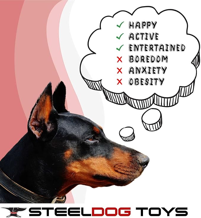 Steel Dog Treaters Chili Pepper, Dog Toy for Boredom and Stimulation, Treat Dispensing, Interactive Dog Puzzle Toys for Small, Medium, Large Breed