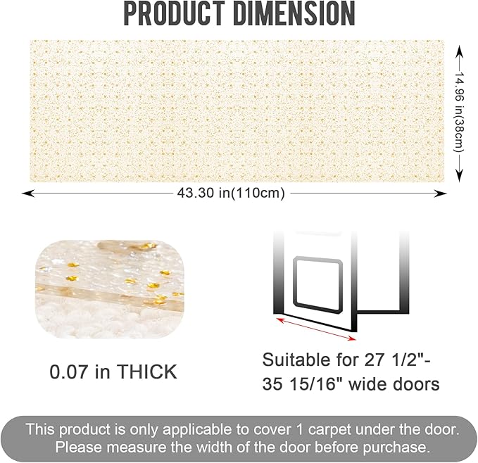 Uross Carpet Protector for pets - Cat Carpet Protector for Doorway, Anti Scratch Under Door Cat Scratch Protector Mat, Easy to Cut Plastic Carpet Scratch Stopper, Cat Scratch Guard Carpet 3.6FT-Golden