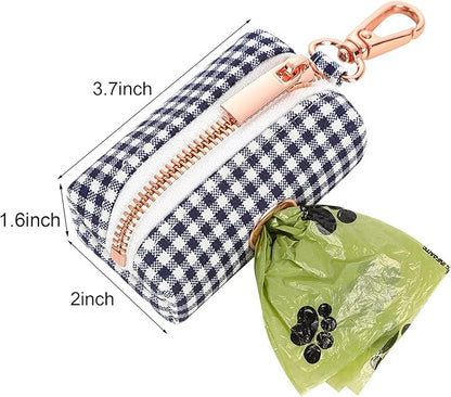 ARING PET Dog Waste Bag Dispenser, Cotton Doggy Poop Bags Holders Attach to Any Leashes, Portable Washable flamingo Pet Waste Pouch Dispenser with Metal Zipper