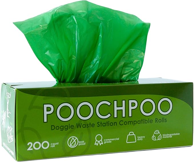 Case of 2000 Eco-Green Pet Waste Station 200 Bags on Roll (10 Rolls) - Bulk Dog Poop Bag - Dog Waste Station Bags - Doggie Bag Litter Pot