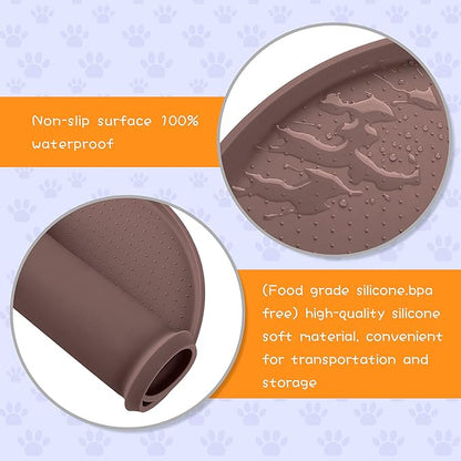 100% Waterproof 1.0" Raised Edge BPA Free Silicone Dog Food Mat, Pet Cat Feeding Mats Contain Spills Protects Floors, Placemats for Cats and Dogs Water Bowl Dishwasher XXL Large.