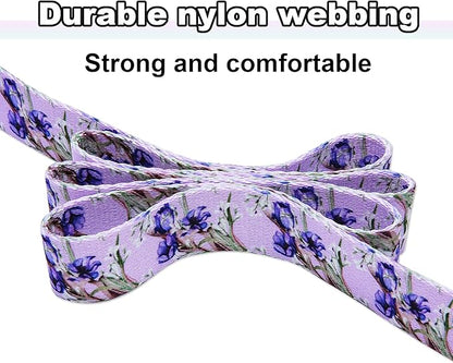 Dog Leash for Small Dogs, 5ft Dog Lead with Padded Handle, Cute Purple Dog Leash for Walking, Lavender Lily