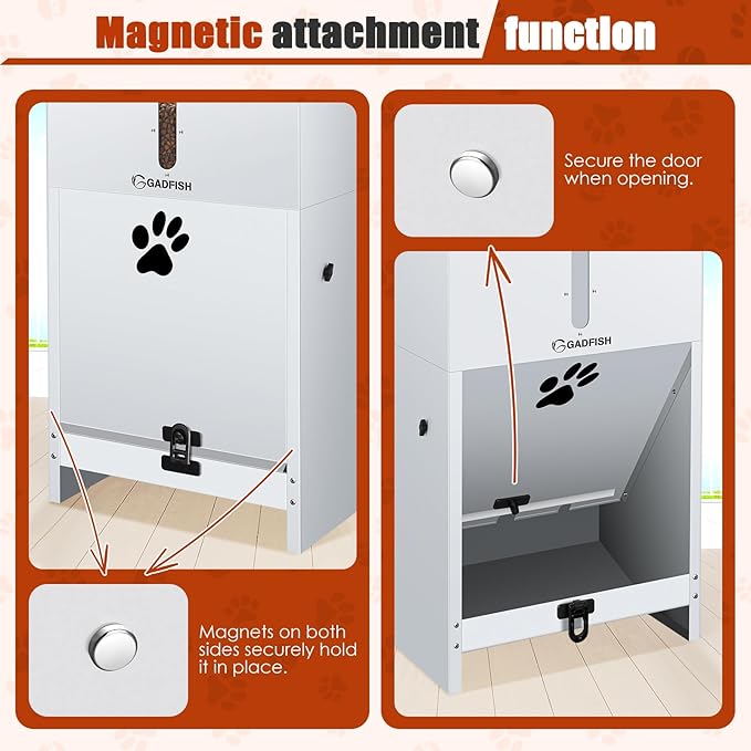 GADFISH 60 lbs Large Automatic Dog Feeder, Outdoor Heavy Duty Pet Feeder for Large Breed Dogs, with Viewing Window and Lockable Door