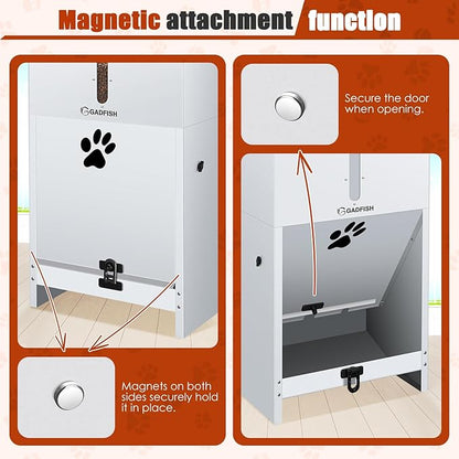 GADFISH 60 lbs Large Automatic Dog Feeder, Outdoor Heavy Duty Pet Feeder for Large Breed Dogs, with Viewing Window and Lockable Door
