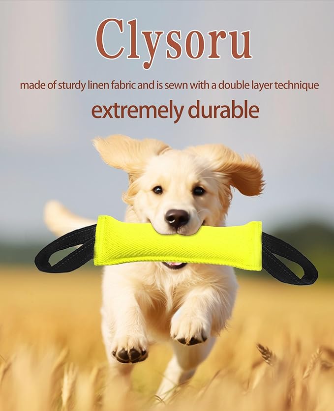 Clysoru tug Toy for Dogs Tug of War Dog Puppy Bite with 2 Strong Handles Made Durable Tear Resistant Stitches