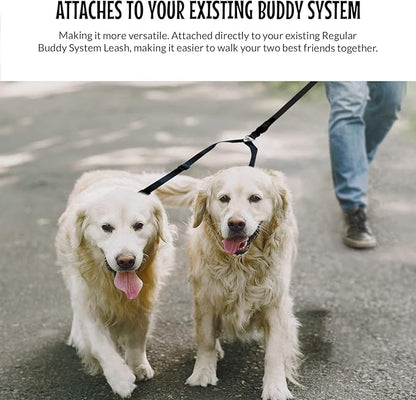 The Buddy System Accessories for Our Dog Leashes Made in USA (Double Buddy, Regular Dog Black)