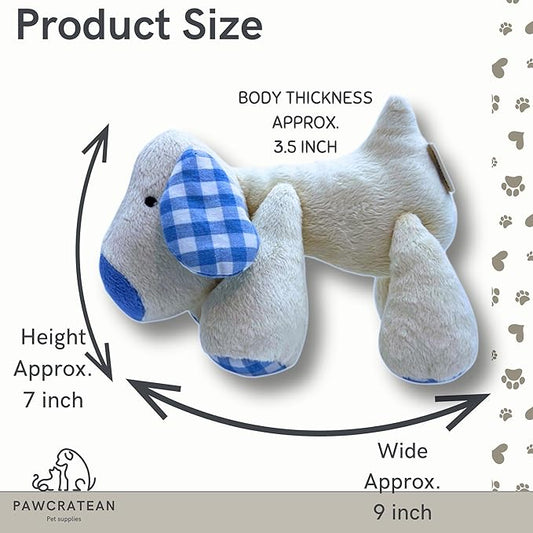 7" Squeaky Plush Toy for Puppies Small Dogs Self Etertainment Washable Soft Made [PET ONLY] (White Dog)