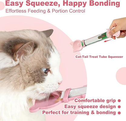 AZY 3-Piece Slow Feeder Cat Bowl and Lick Mat Set – Silicone Cat Treat Spoon & Feeding Mat for Wet Food, Enrichment and Slow Eating (Pink)