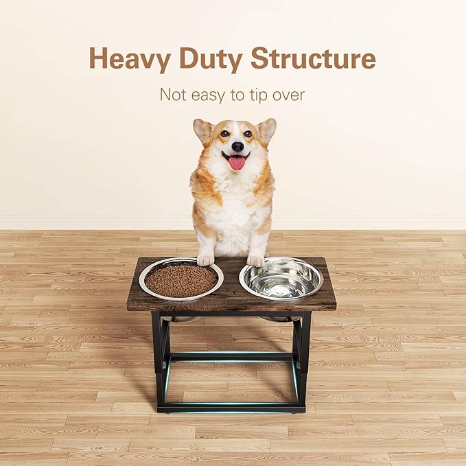 Zarler Elevated Dog Bowls for X-Large and Large Breed, 5 Adjustable Heights from 8.2'' - 17.3'', 2 Stainless Steel Bowls, 8.2'',11.8'',13.7'',15.7'',17.3'' Raised Dogs Food Bowl Stand