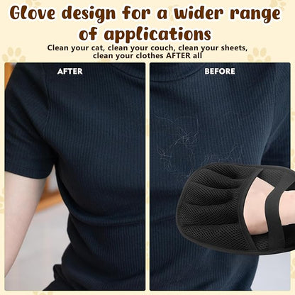 Pet Hair Removal Glove, Electrostatic Pet Hair Removal Gloves, Upgrade Efficient Grooming Gloves for Pet Hair, Clothing, Couch, Furniture, Carpet, Car Seat-2PCS