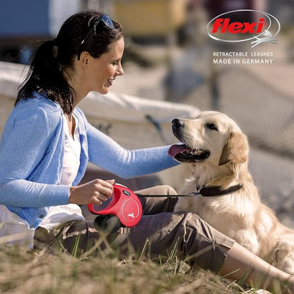 Flexi New Classic Cord Black Retractable Dog Lead Small 12kg - 8M