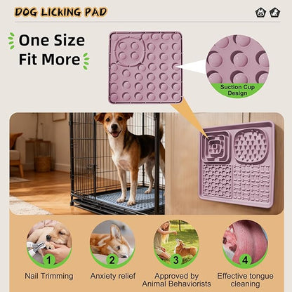 Dog Lick Mat for Anxiety Relief, Slow Feeder Alternative, Pet Enrichment Treat Mat, Boredom Buster, Durable Food-Grade Silicone, Dishwasher & Freezer Safe