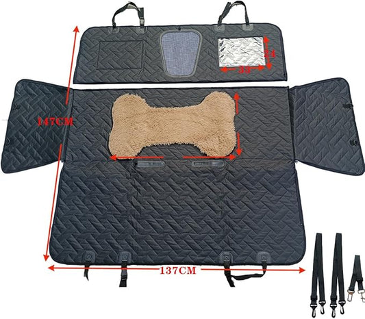 Dog Car Back Seat Cover for Chevrolet Colorado GMC Canyon 2023 2024, Waterproof Scratch Proof Non Slip Pet Hammock Plush Patch Zipper Durable Soft Pet Protector