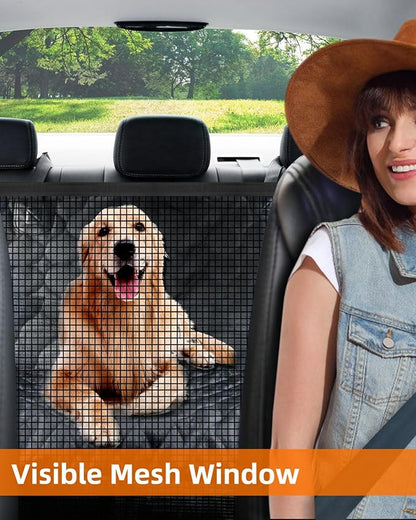 Dog Seat Cover for Cars - Waterproof & Scratchproof Dog Hammock Pet Car Seat Protector with Mesh Window, Universal Fit for Back Seat of Cars, SUV, Truck and Jeep
