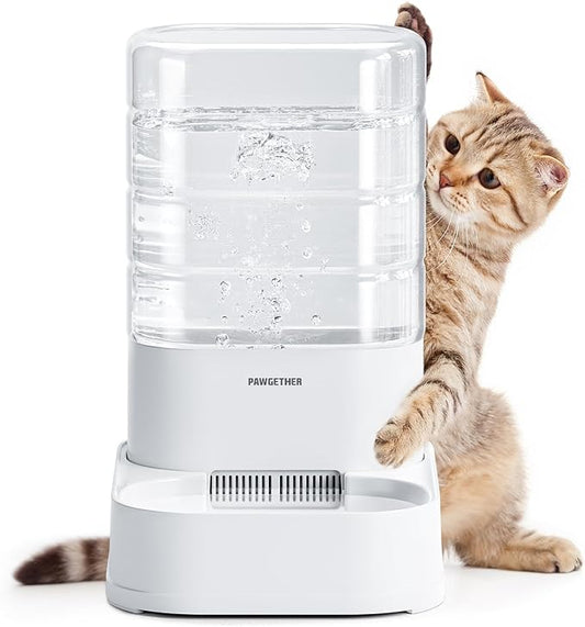 PAWGETHER® Gravity Automatic Pet Water Dispenser with 1 Filter for Cats and Small Dogs 1 Gallon/3.5L Auto Cat Waterer Dog Water Dispenser, Easy to Fill