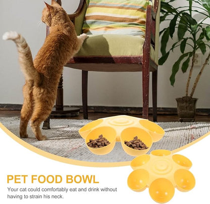 Decorative Pet Food Bowl Flower Design Multi-Puppy Feeder for Cats and Dogs Dining and Treats