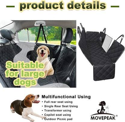 Dog Shaped Car Seat Cover with Rear Seat Mesh Window, Waterproof, Anti-Skid and Scratch Resistant Rear Seat for Large Pets, Protect the Car Interior， Suitable for Cars, Trucks and Suv. (brown)