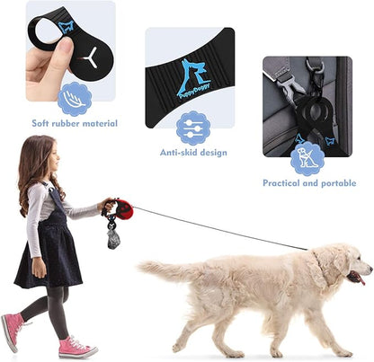 PuppyDoggy Dog Poop Bag Holder for Leash Waste Bag Carrier Dog Poop Bag Dispenser for Walking Running Bicycle Accessory 2 Pieces