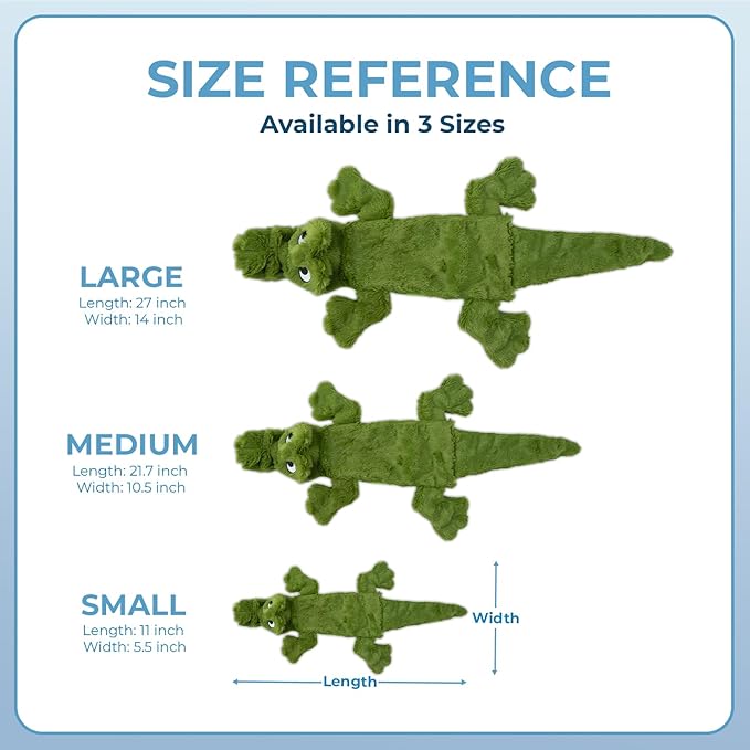 Best Pet Supplies Squeaky Dog Toys with Soft Durable Fabric for Small, Medium and Large Pets Interactive Toy for Indoor Play, Supports Active Biting and Play - Alligator, Medium
