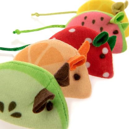 SmartyKat (5 Count) Skitter Slices Plush Catnip Cat Toys - Multi Color, 5 Count