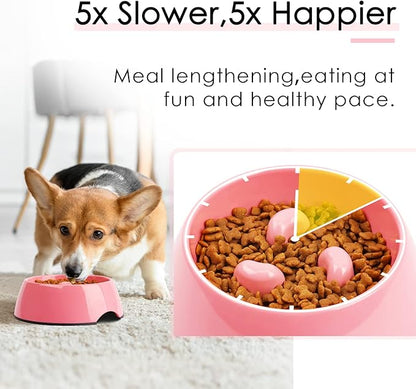 Super Design Slow Feeder Dog Bowl, 1.5 Cup, Nonslip, Heat-Resistant, Suitable for Medium to Large Dogs