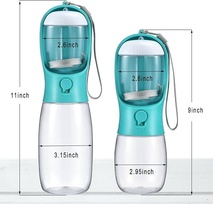 Cibaabo Dog Water Bottle with Food Container, Travel Puppy Water Bowl, Portable Pet Dispenser, Dog Stuff Accessories Items, Puppy Essentials Necessities for Yorkie Chihuahua Cat Walking and Hiking
