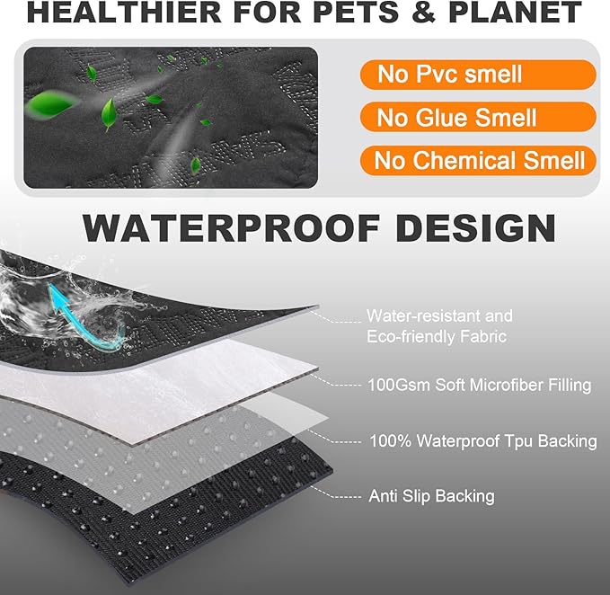 Dog Car Seat Cover for Back Seat, Waterproof & Scratch - Resistant Pet Seat Protector with Elastic Straps, Universal Fit for Ford F - Series/Toyota Tacoma/Ram Pickup & More Trucks